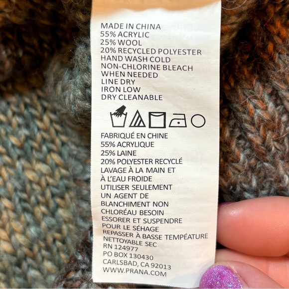 prAna Womens Autumn Rein Sweater Tunic Brown Knit Turtleneck Sz Small - Picture 9 of 10